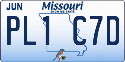MO license plate PL1C7D