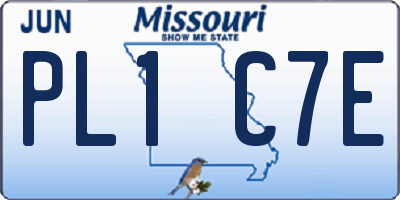 MO license plate PL1C7E