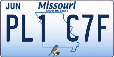 MO license plate PL1C7F