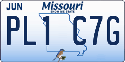 MO license plate PL1C7G