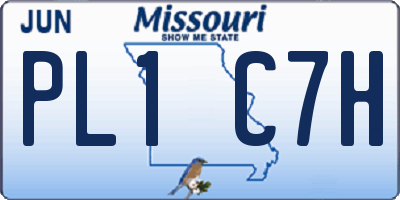 MO license plate PL1C7H