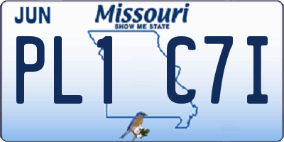 MO license plate PL1C7I