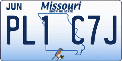 MO license plate PL1C7J