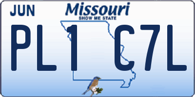 MO license plate PL1C7L