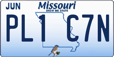 MO license plate PL1C7N