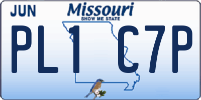 MO license plate PL1C7P