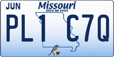 MO license plate PL1C7Q