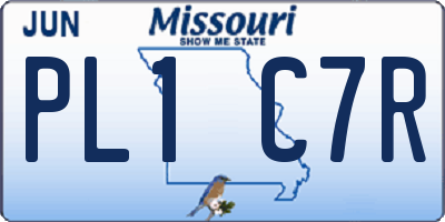 MO license plate PL1C7R