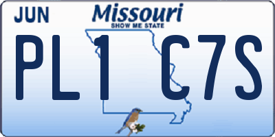 MO license plate PL1C7S