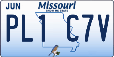MO license plate PL1C7V