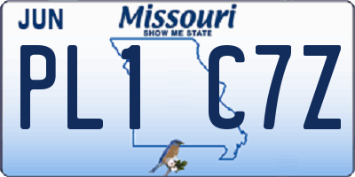 MO license plate PL1C7Z
