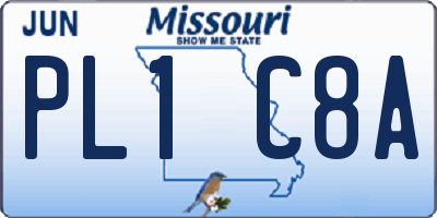 MO license plate PL1C8A