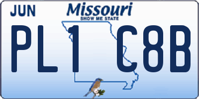 MO license plate PL1C8B