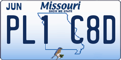 MO license plate PL1C8D