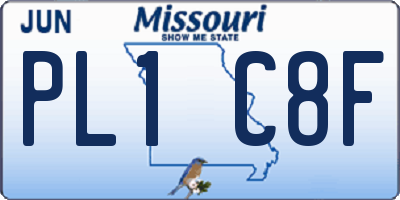 MO license plate PL1C8F