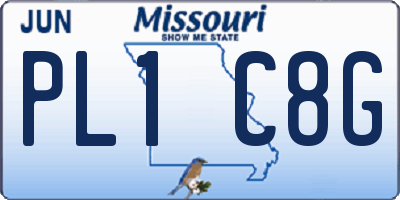 MO license plate PL1C8G