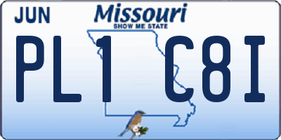 MO license plate PL1C8I