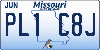 MO license plate PL1C8J