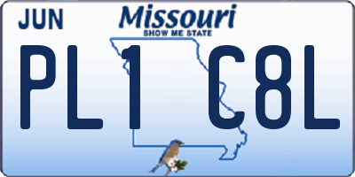 MO license plate PL1C8L