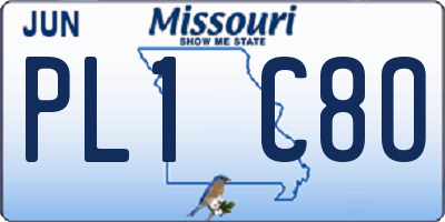 MO license plate PL1C8O