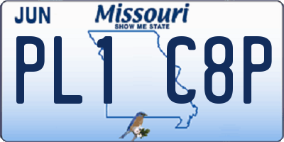 MO license plate PL1C8P