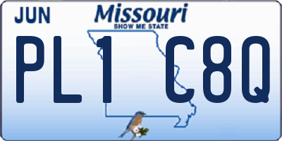 MO license plate PL1C8Q