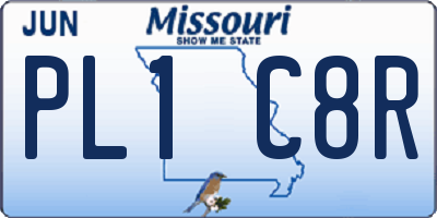 MO license plate PL1C8R