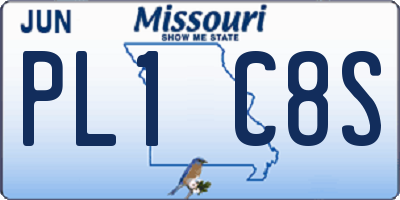 MO license plate PL1C8S