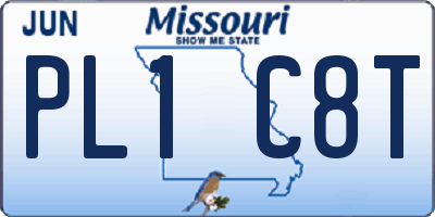 MO license plate PL1C8T