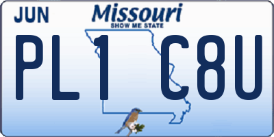 MO license plate PL1C8U