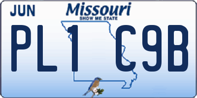 MO license plate PL1C9B