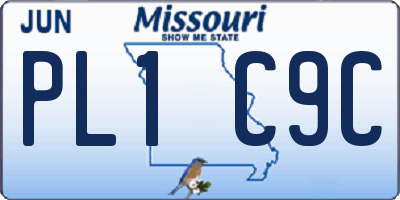 MO license plate PL1C9C