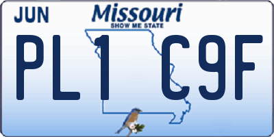 MO license plate PL1C9F