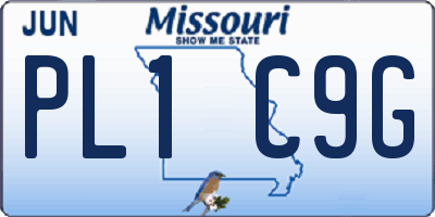 MO license plate PL1C9G