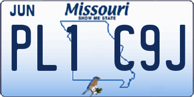 MO license plate PL1C9J