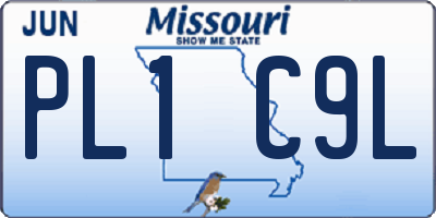 MO license plate PL1C9L
