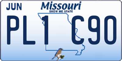 MO license plate PL1C9O