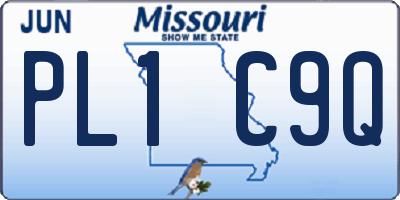 MO license plate PL1C9Q