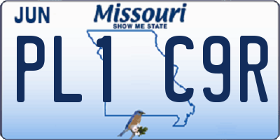 MO license plate PL1C9R