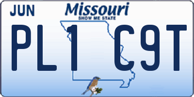 MO license plate PL1C9T