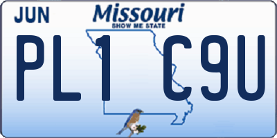 MO license plate PL1C9U