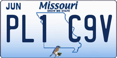 MO license plate PL1C9V