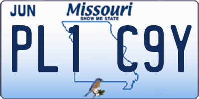 MO license plate PL1C9Y
