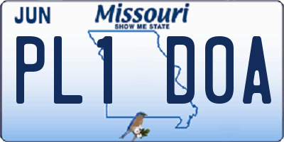 MO license plate PL1D0A