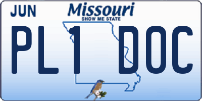 MO license plate PL1D0C