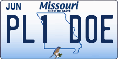 MO license plate PL1D0E