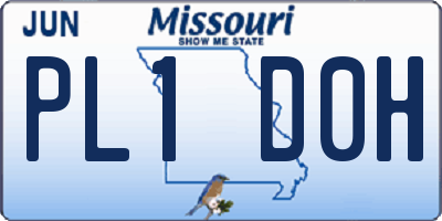 MO license plate PL1D0H