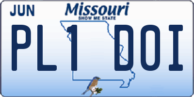 MO license plate PL1D0I