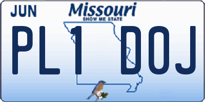 MO license plate PL1D0J