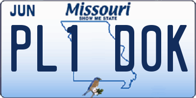 MO license plate PL1D0K